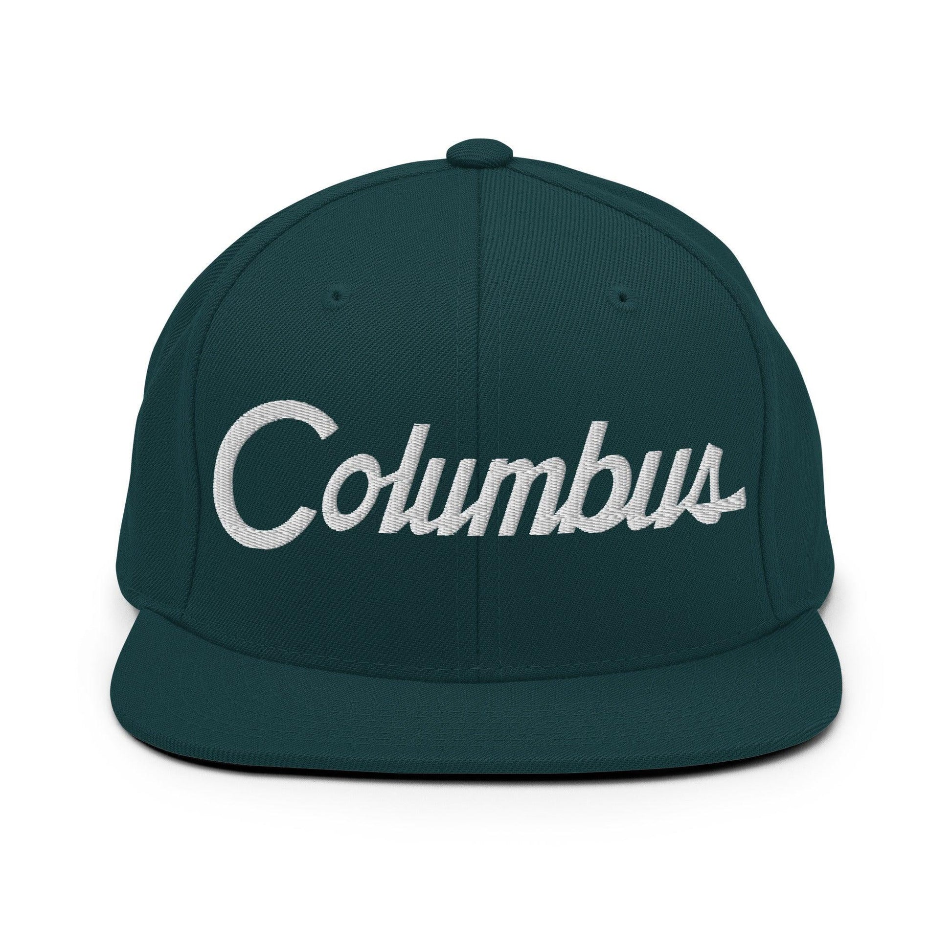 Columbus Script Snapback Hat Spruce