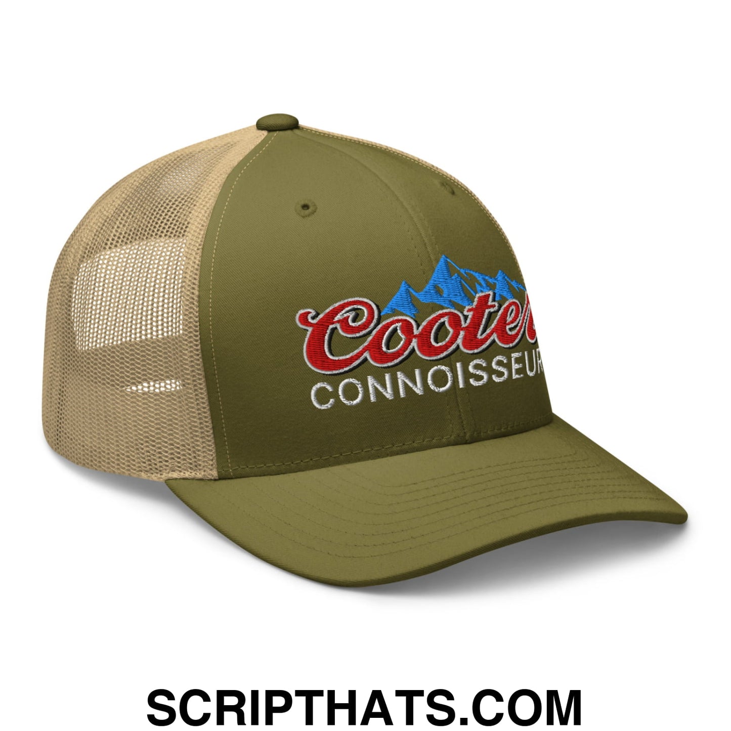 Cooter Connoisseur Embroidered Mesh Trucker Hat Moss Khaki