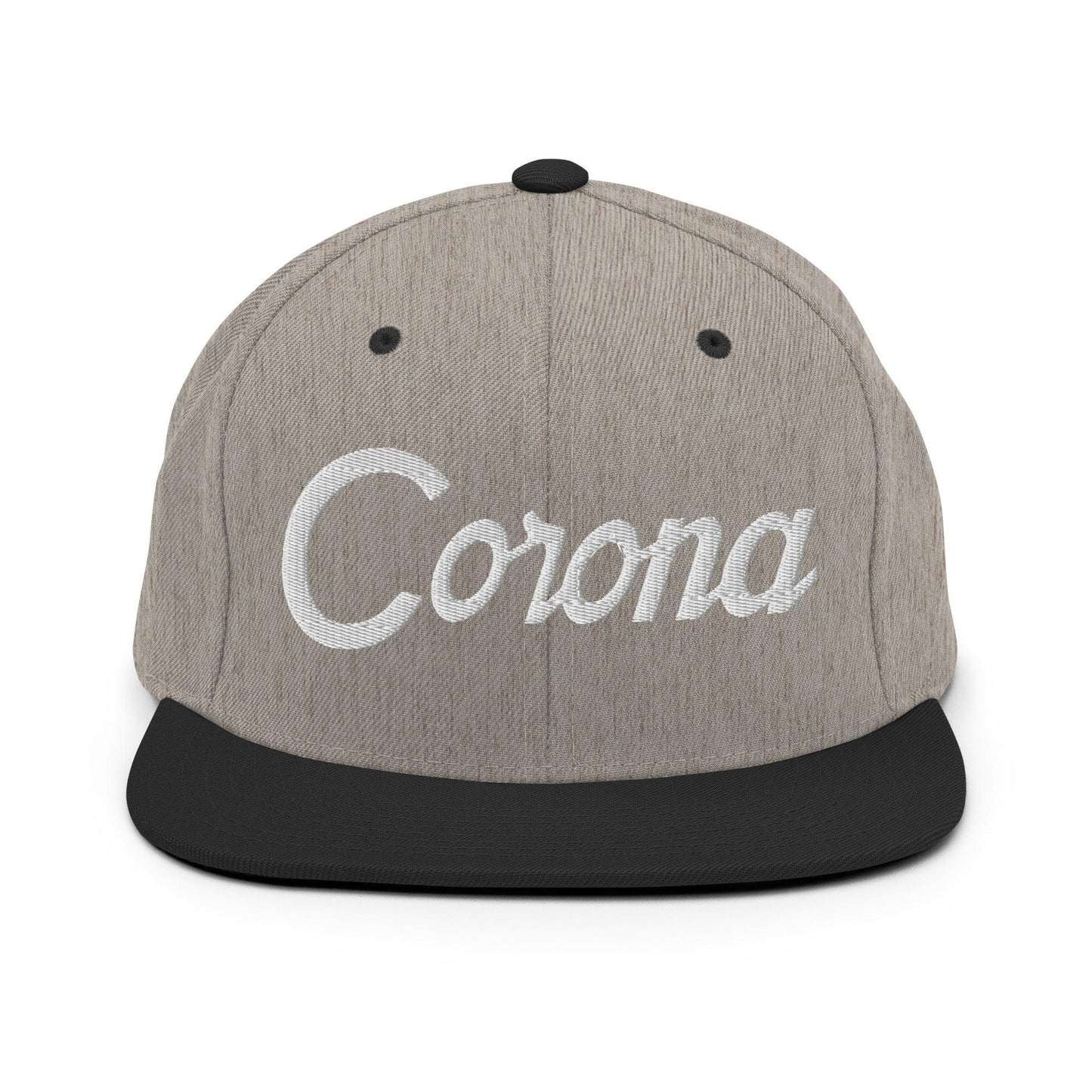 Corona Script Snapback Hat Heather/Black