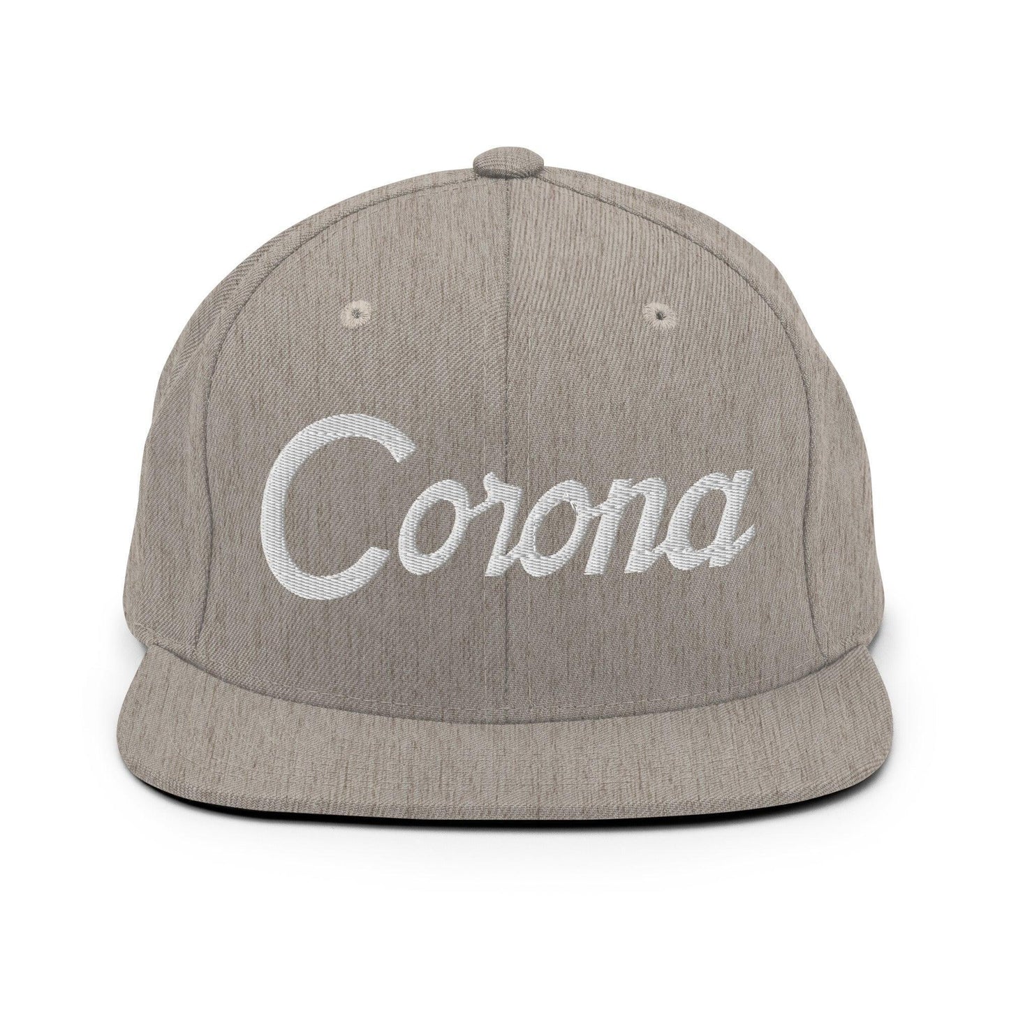 Corona Script Snapback Hat Heather Grey