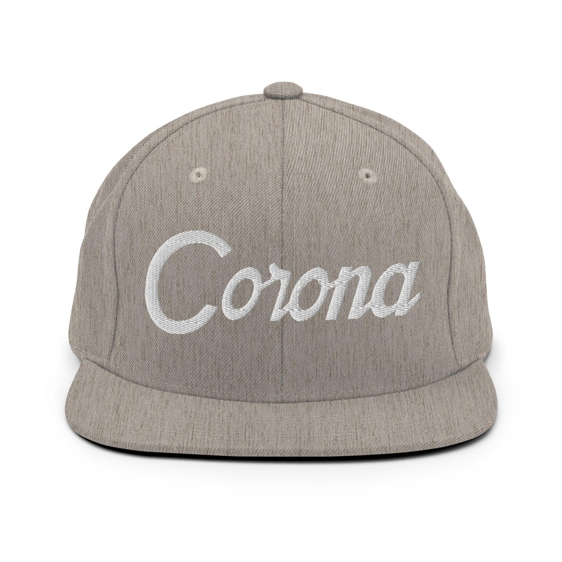 Corona Script Snapback Hat Heather Grey