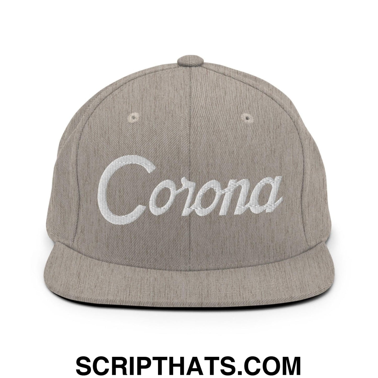 Corona Script Snapback Hat Heather Grey