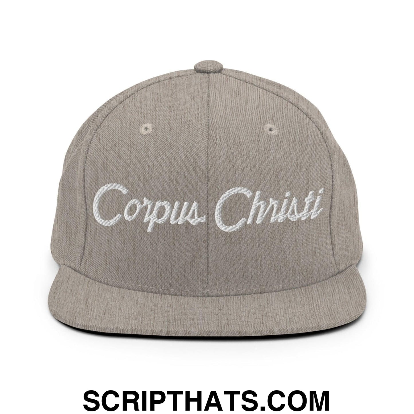 Corpus Christi Script Snapback Hat Heather Grey