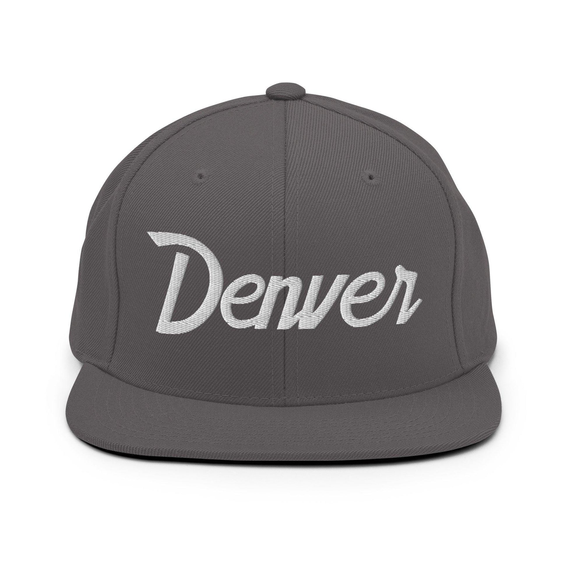 Denver Script Snapback Hat Dark Grey