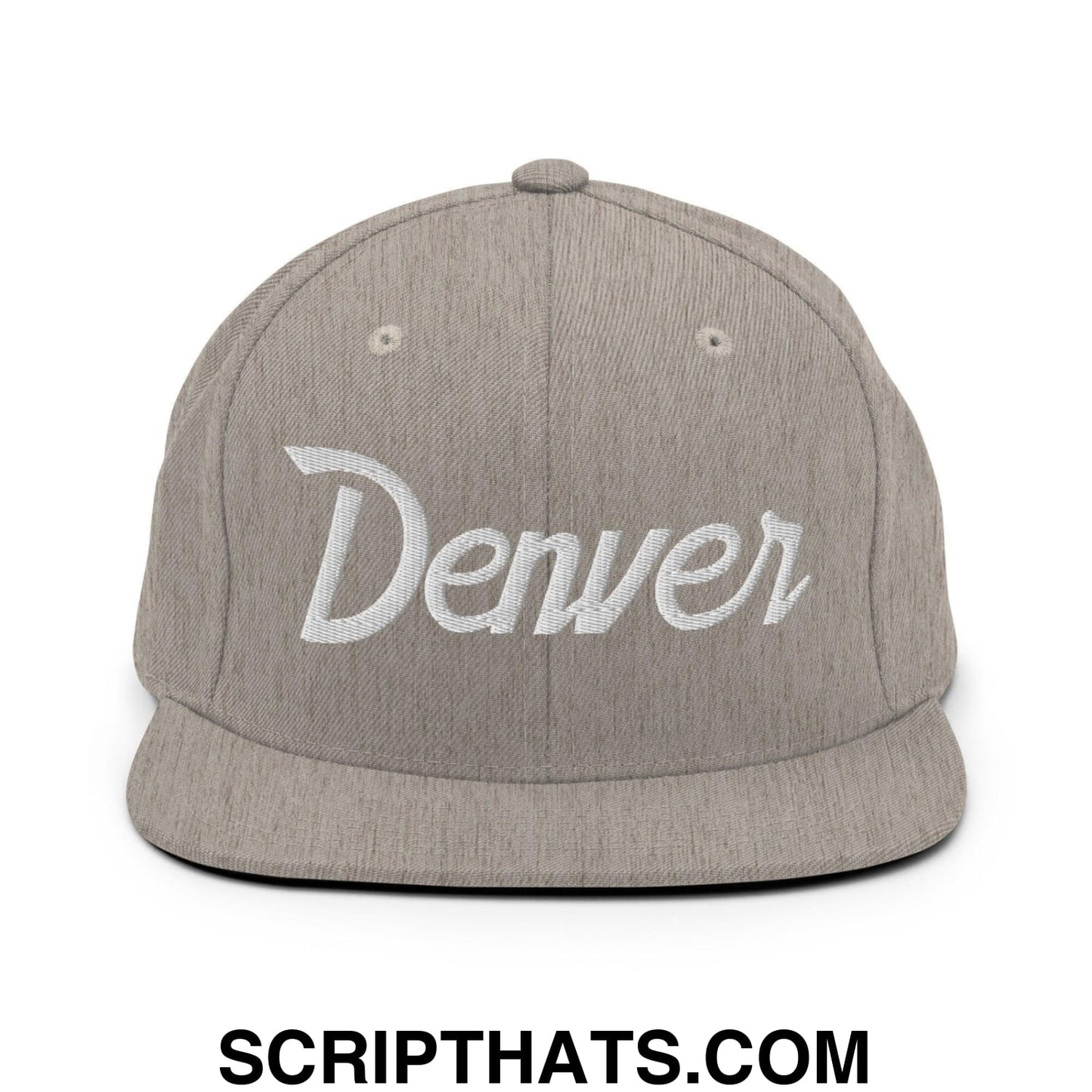 Denver Script Snapback Hat Heather Grey