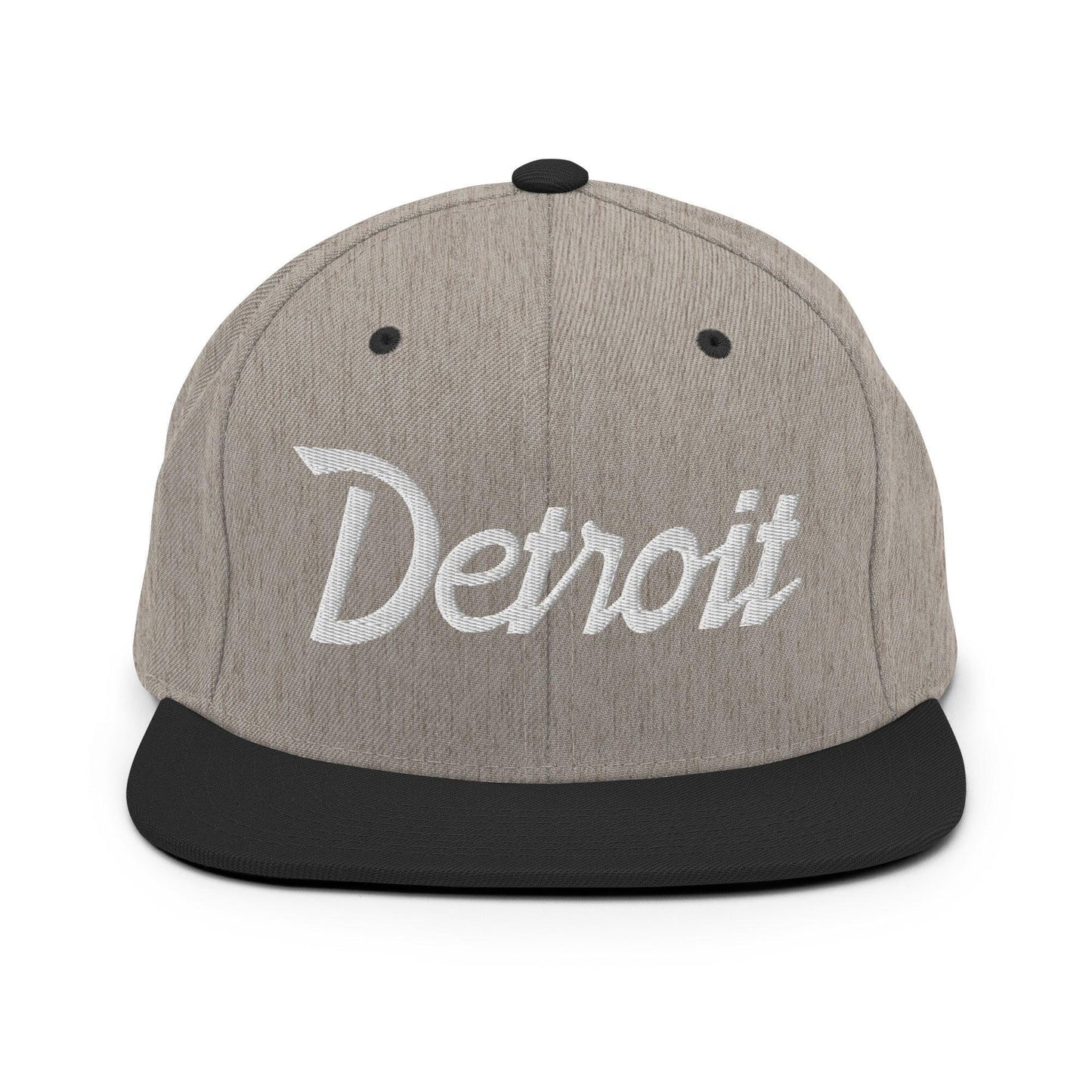 Detroit Script Snapback Hat Heather/Black