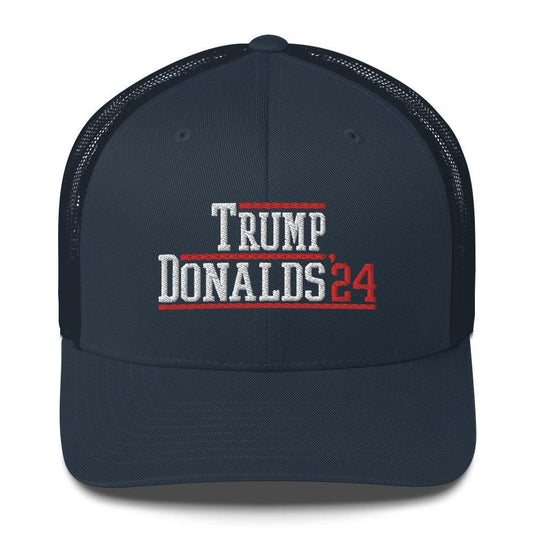 Donald Trump Byron Donalds 2024 Snapback Trucker Hat Navy