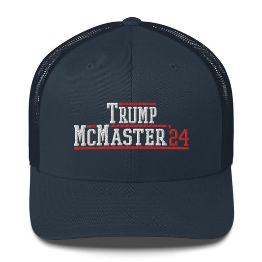Donald Trump H. R. McMaster 2024 Snapback Trucker Hat Navy