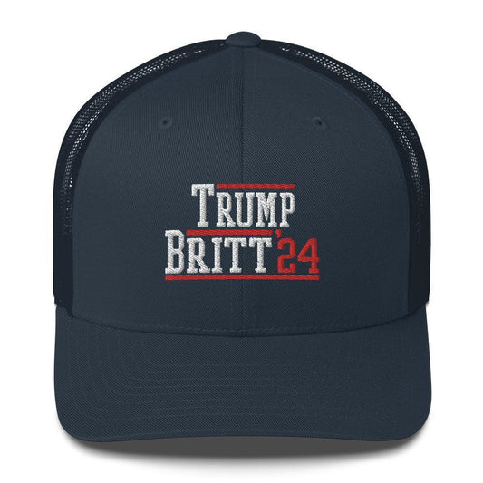 Donald Trump Katie Britt 2024 Snapback Trucker Hat Navy