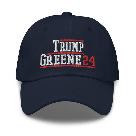 Donald Trump Marjorie Taylor Greene 2024 Dad Hat Navy