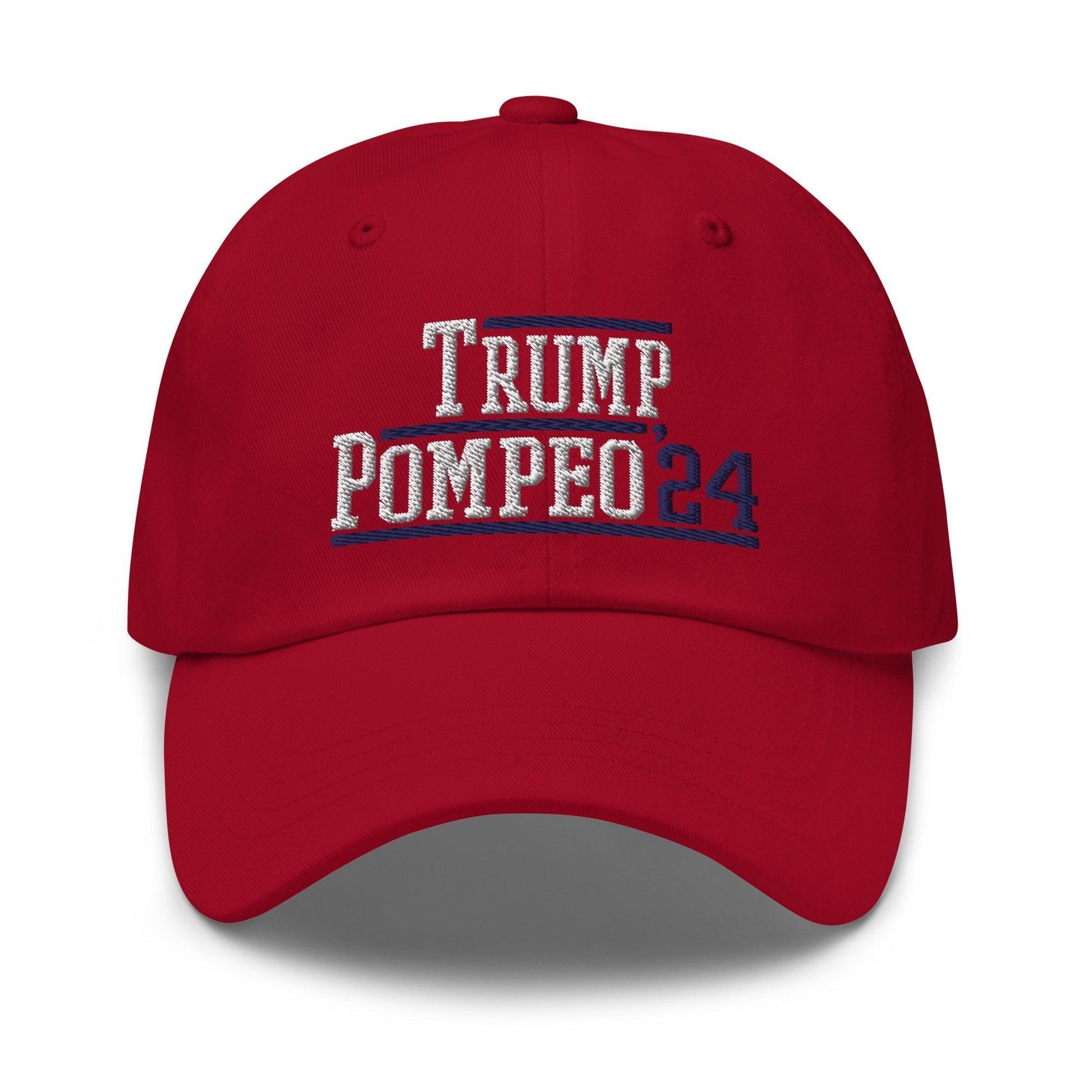 Donald Trump Mike Pompeo 2024 Dad Hat Cranberry