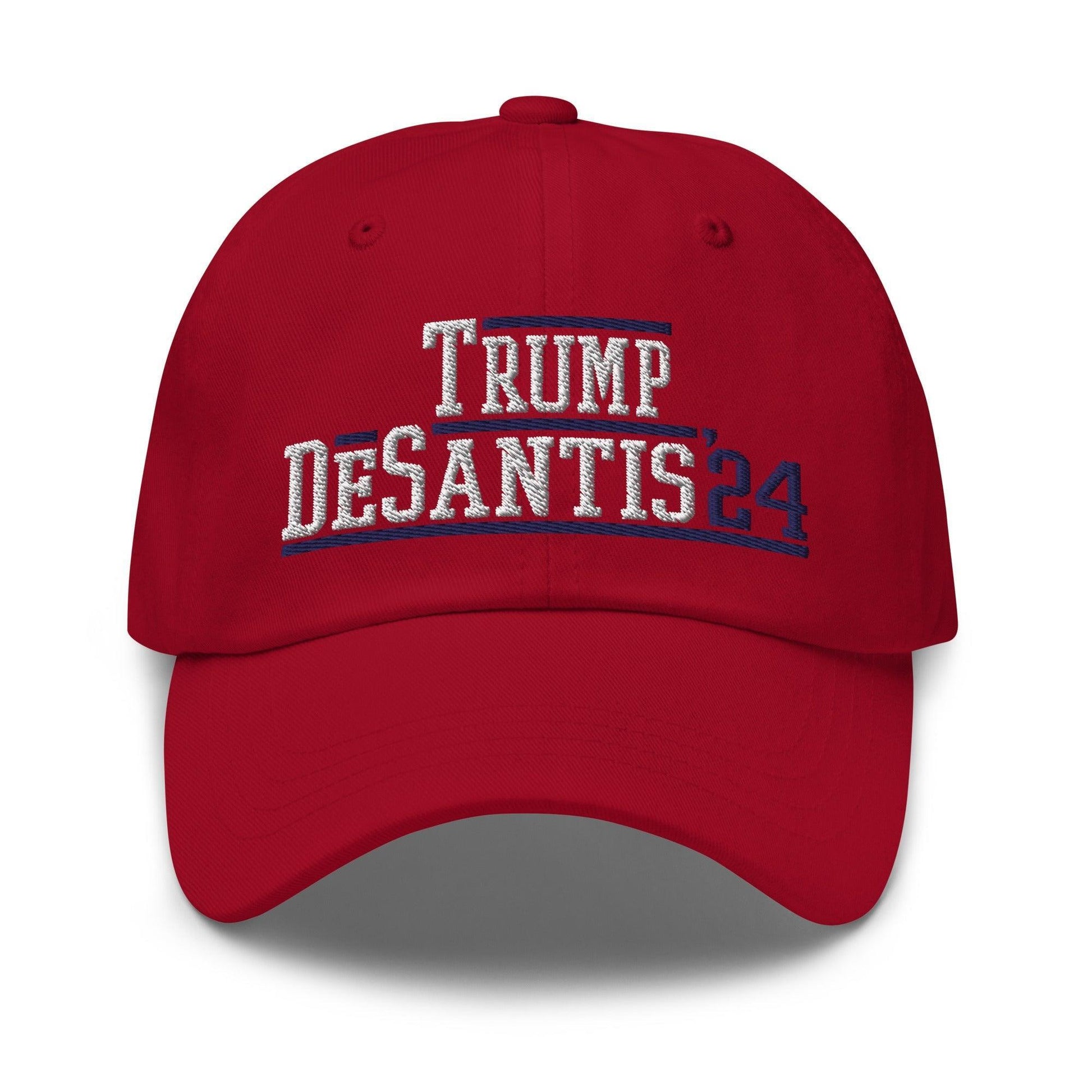 Donald Trump Ron DeSantis 2024 Dad Hat Cranberry