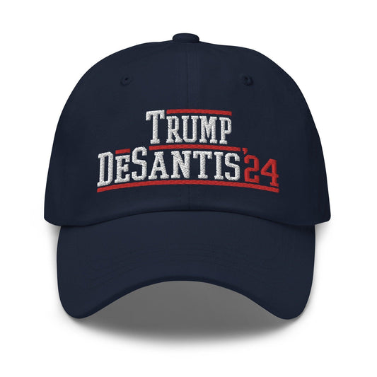 Donald Trump Ron DeSantis 2024 Dad Hat Navy
