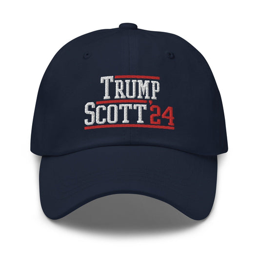 Donald Trump Tim Scott 2024 Dad Hat Navy