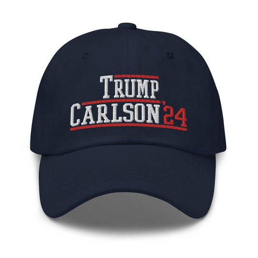 Donald Trump Tucker Carlson 2024 Dad Hat Navy