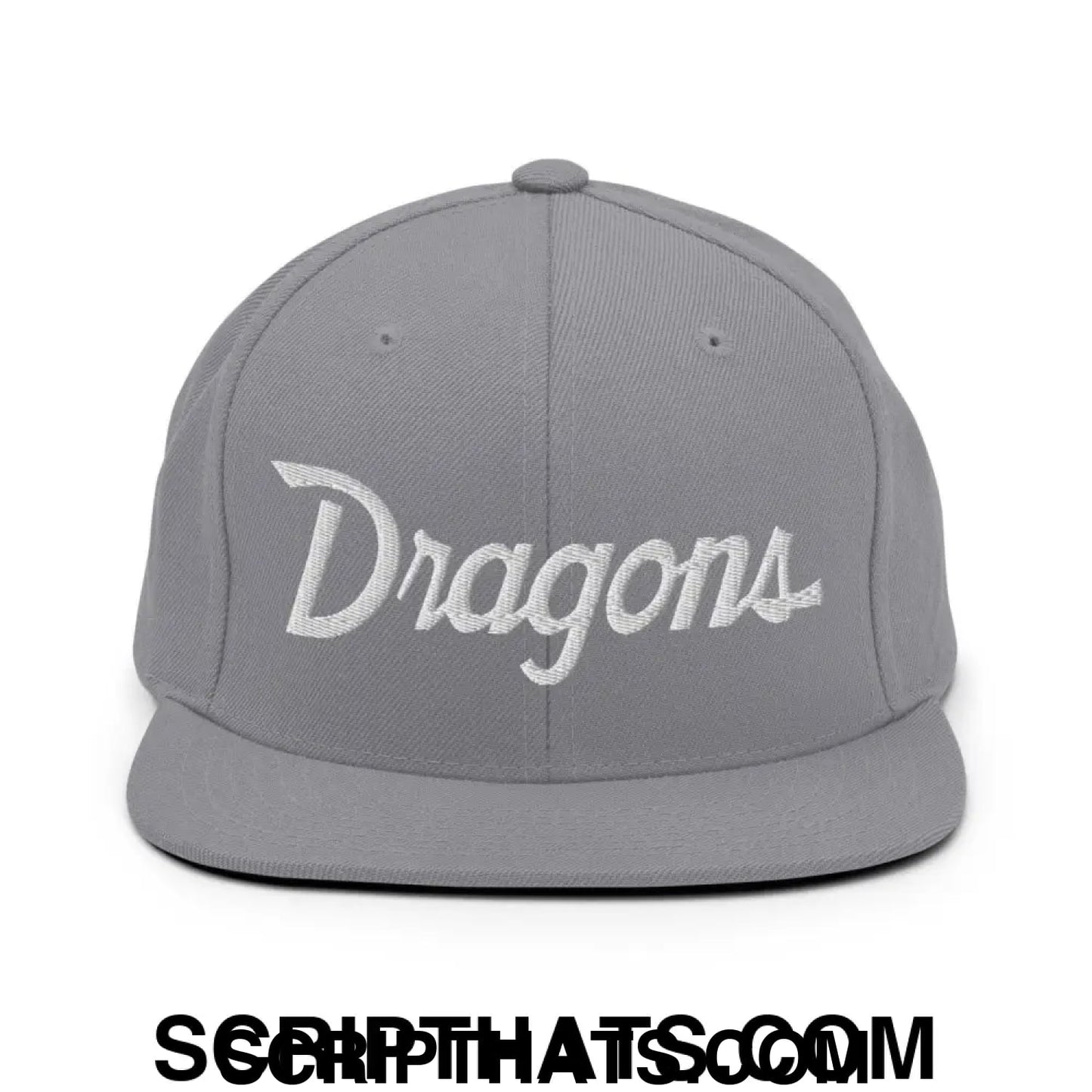 Dragons School Mascot Snapback Hat Heather Grey
