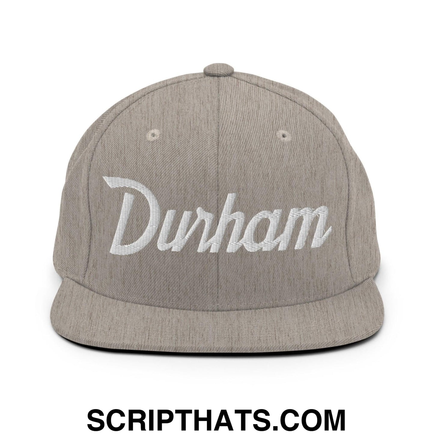 Durham Script Snapback Hat Heather Grey