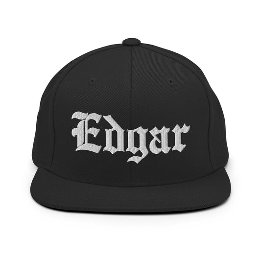 Edgar Old English Snapback Hat Black