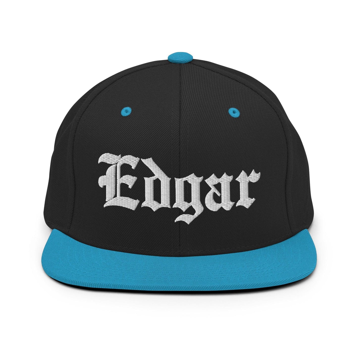 Edgar Old English Snapback Hat Black/ Teal