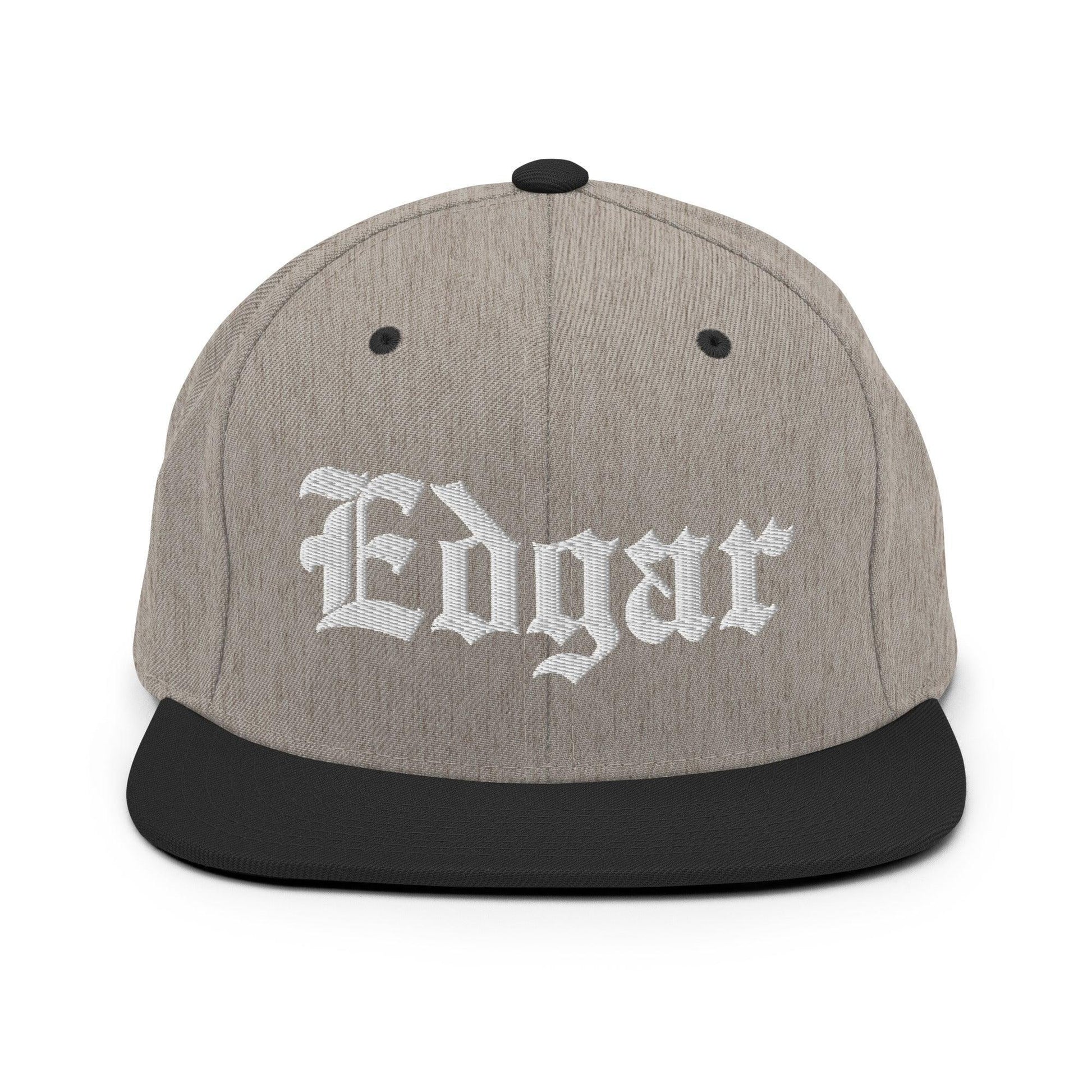 Edgar Old English Snapback Hat Heather/Black