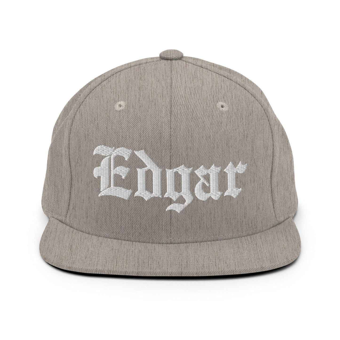 Edgar Old English Snapback Hat Heather Grey