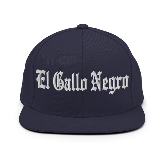 El Gallo Negro Old English Snapback Hat Navy