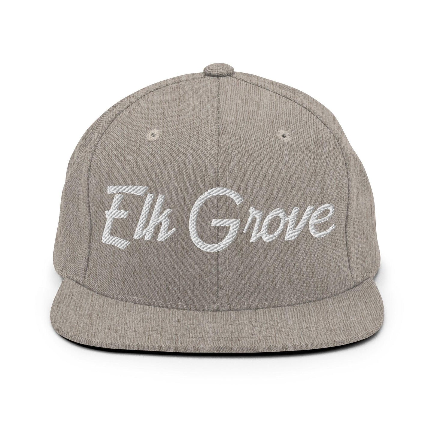 Elk Grove Script Snapback Hat Heather Grey