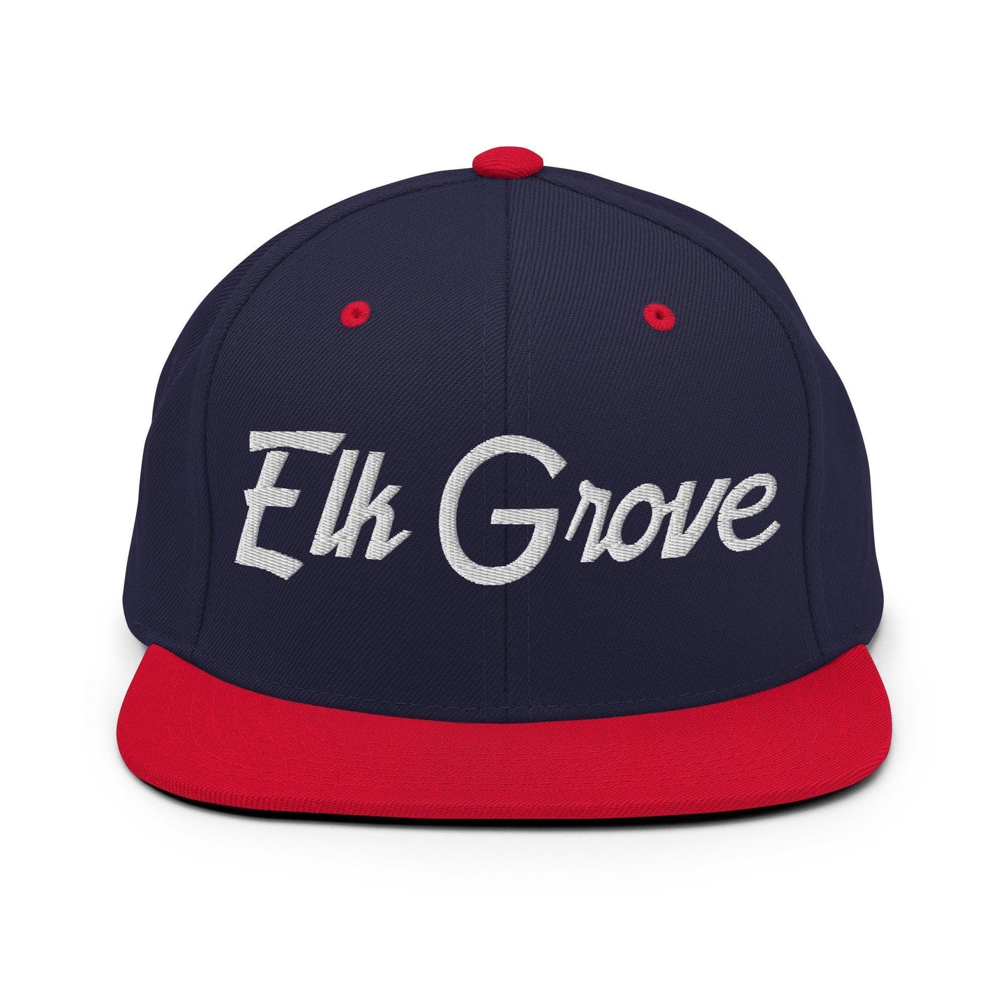 Elk Grove Script Snapback Hat Navy/ Red
