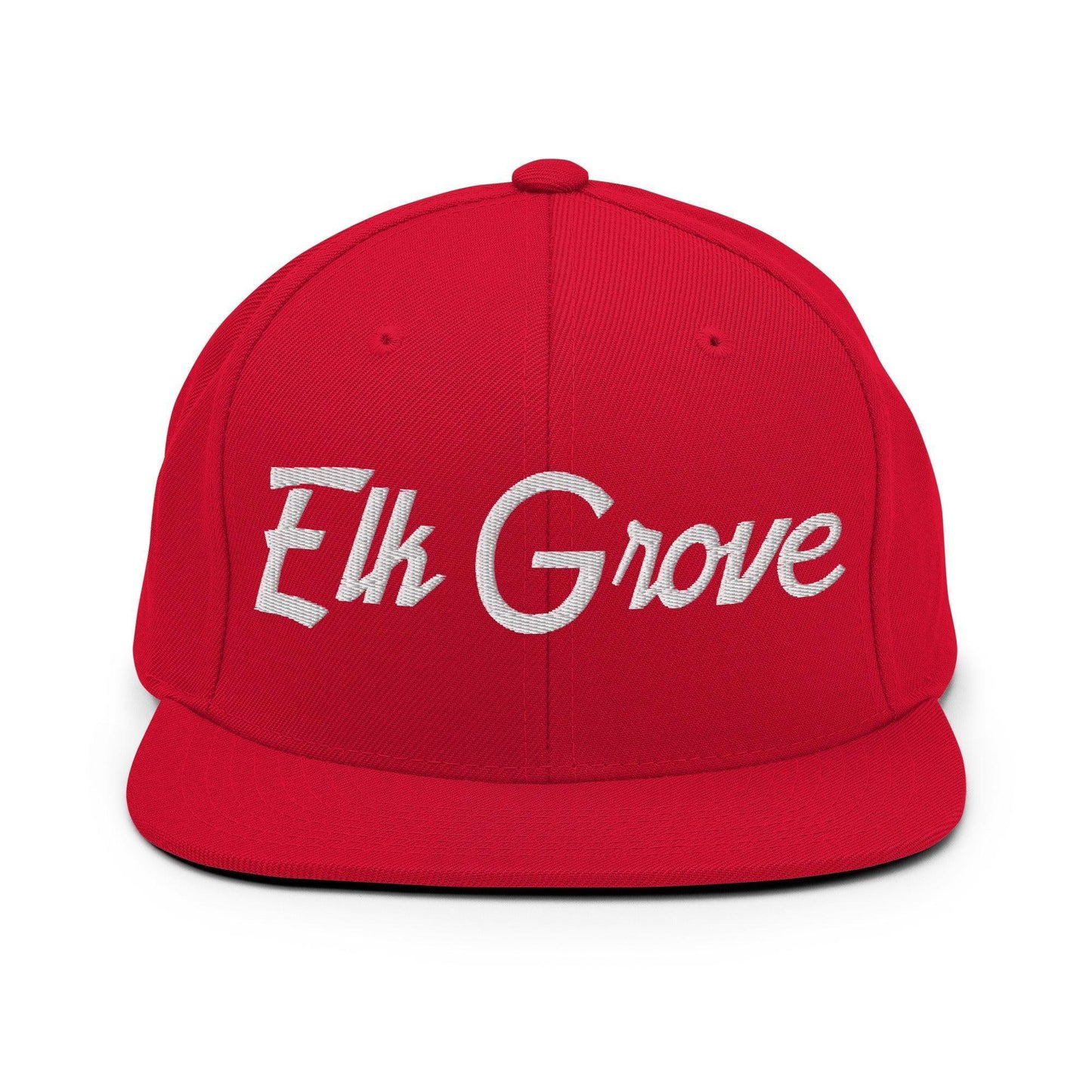 Elk Grove Script Snapback Hat Red