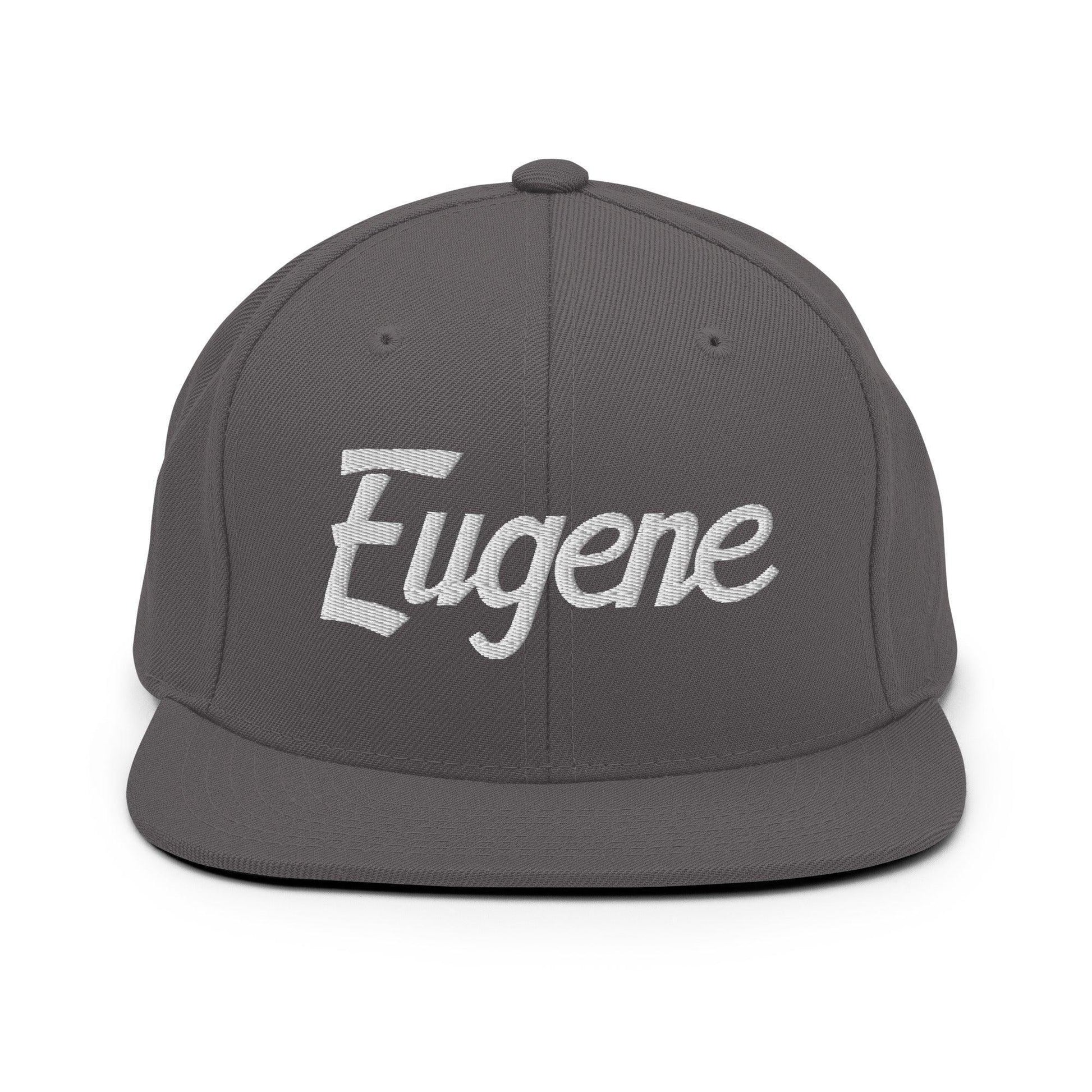 Eugene Script Snapback Hat Dark Grey