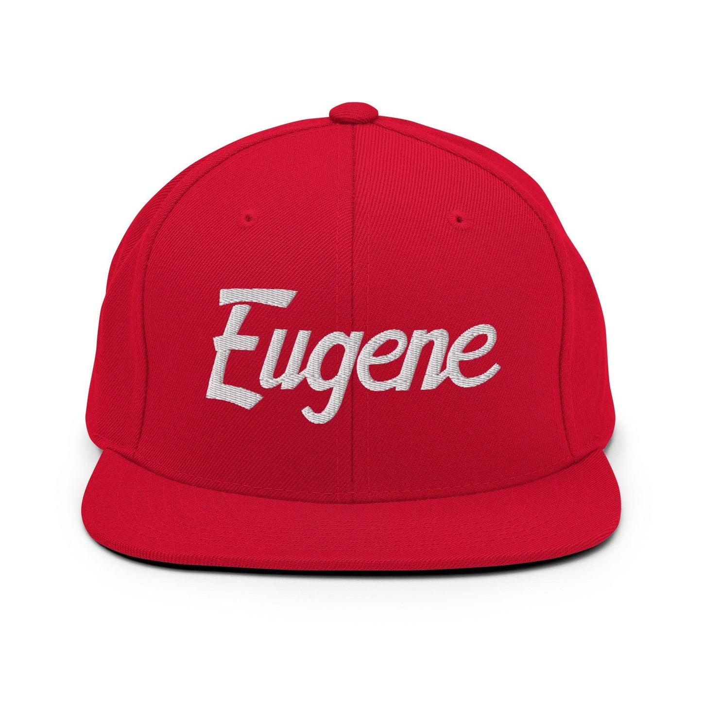 Eugene Script Snapback Hat Red