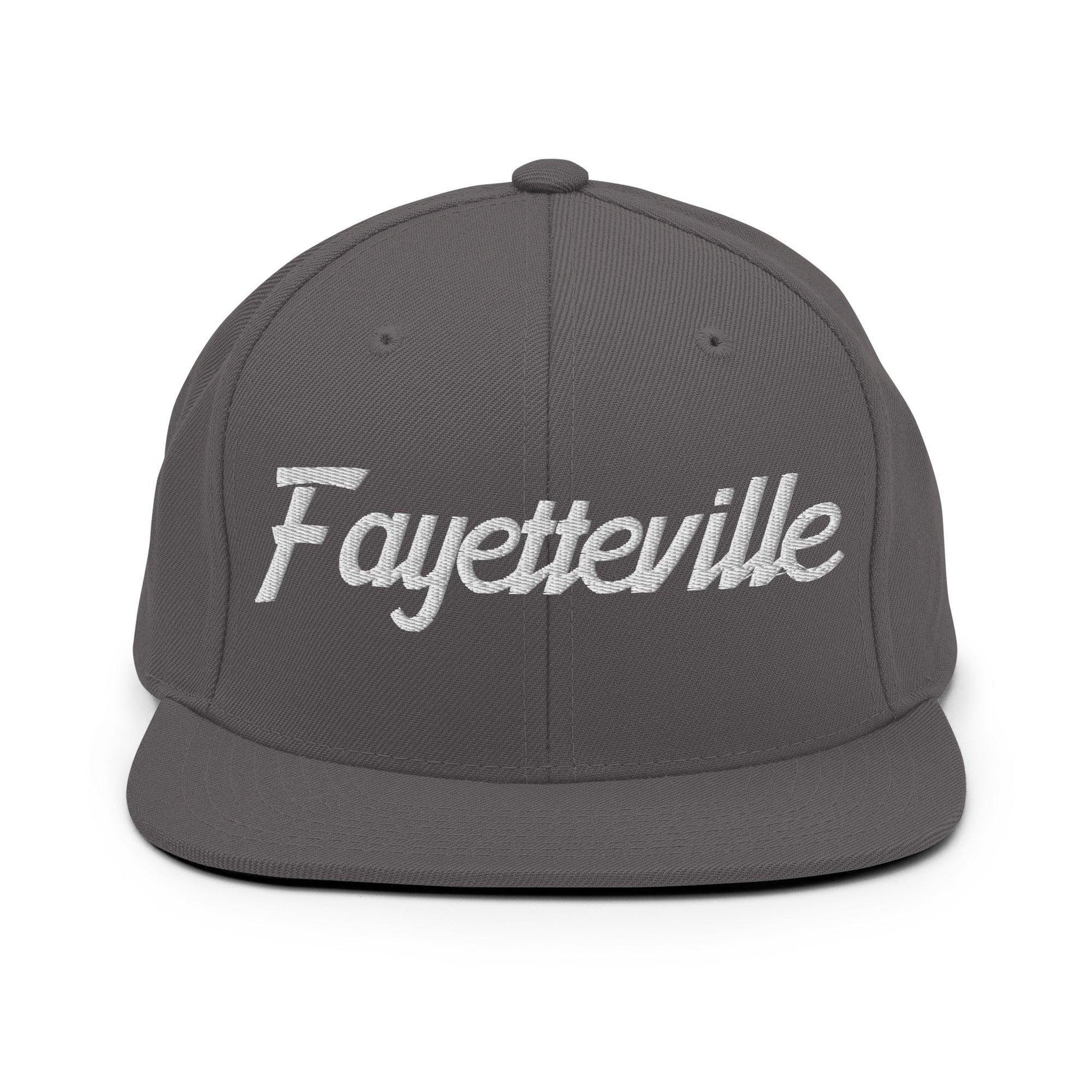 Fayetteville Script Snapback Hat Dark Grey