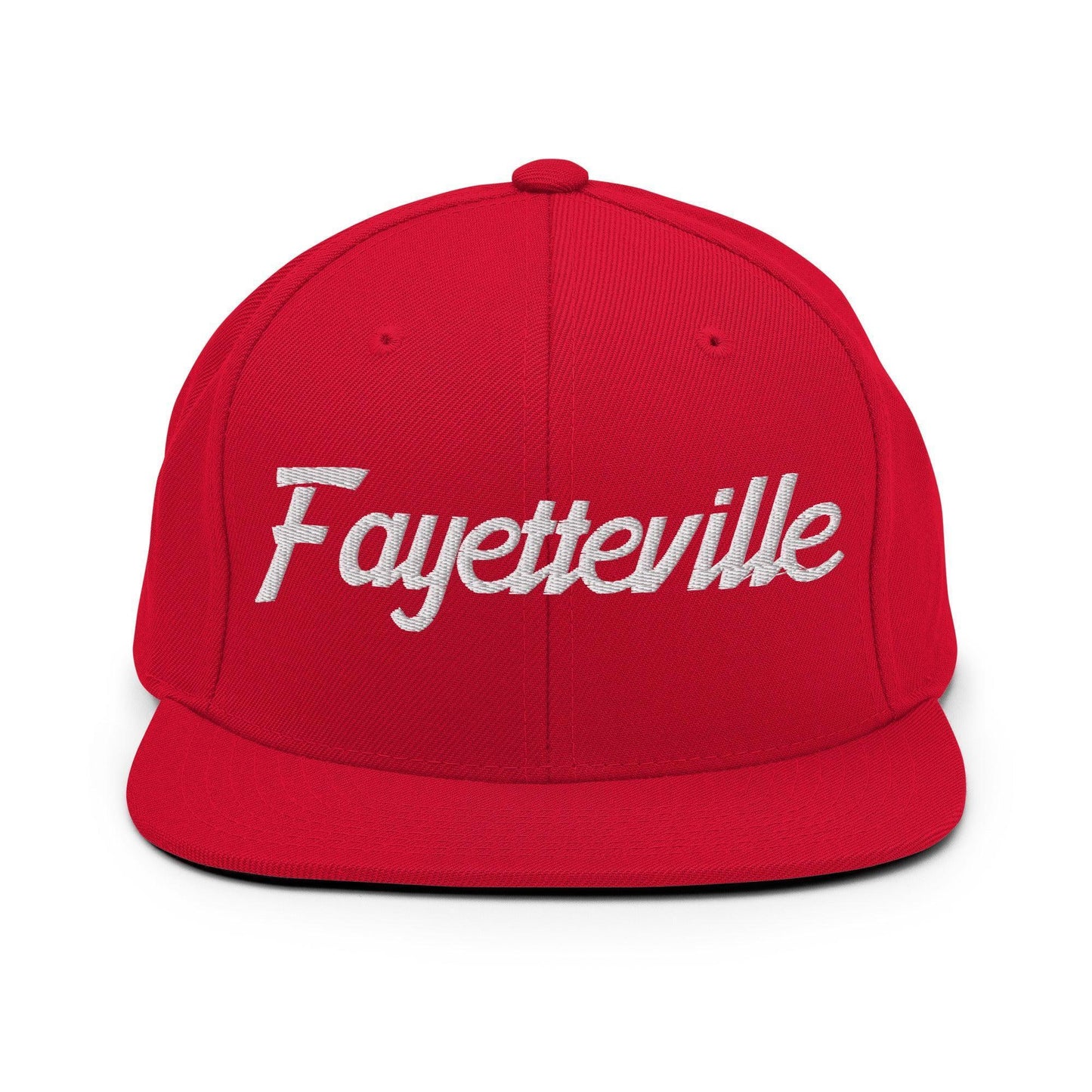Fayetteville Script Snapback Hat Red