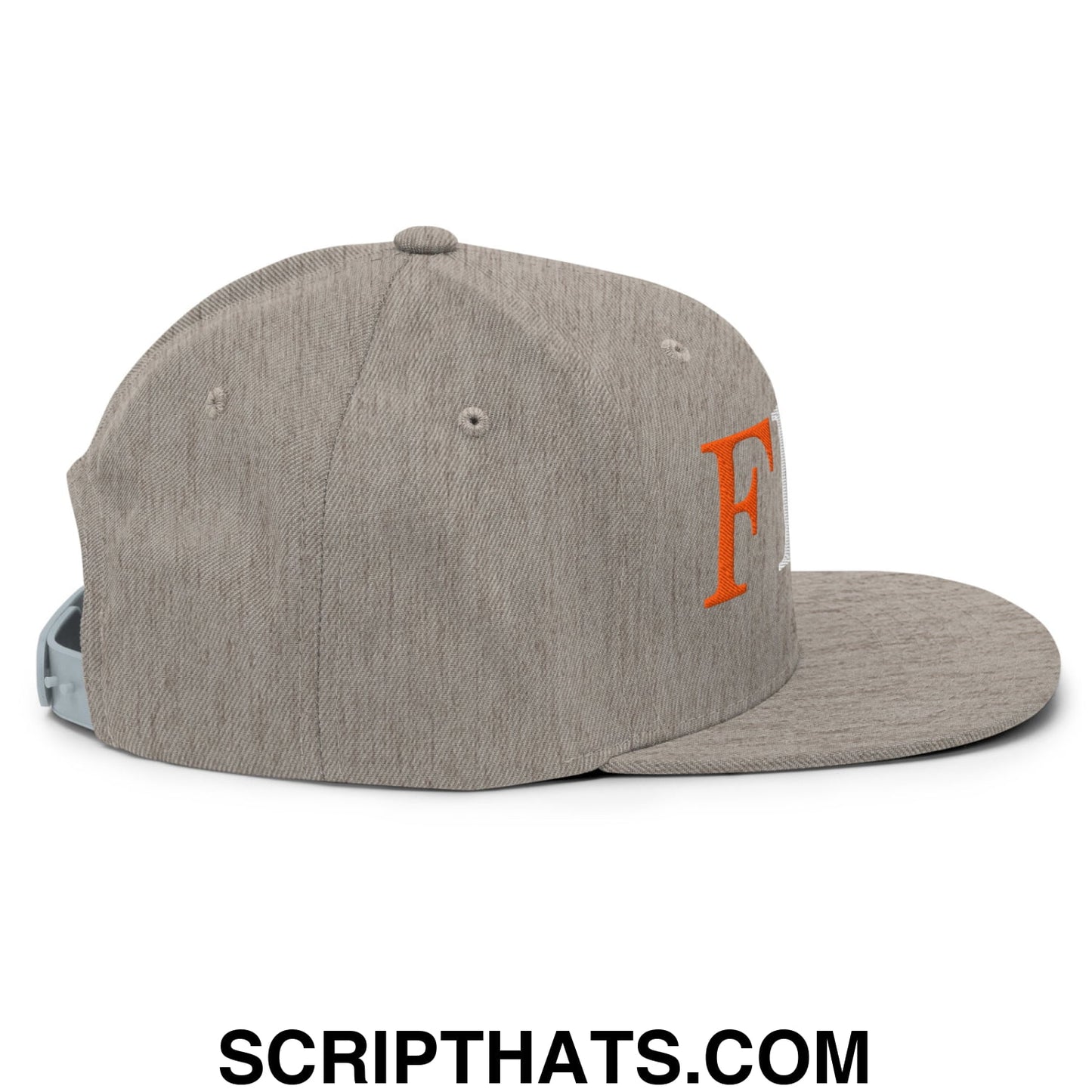 FDT Fuck Donald Trump Embroidered Flat Brim Bill Snapback Hat Heather Grey