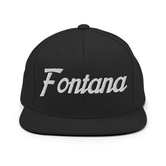 Fontana Script Snapback Hat Black