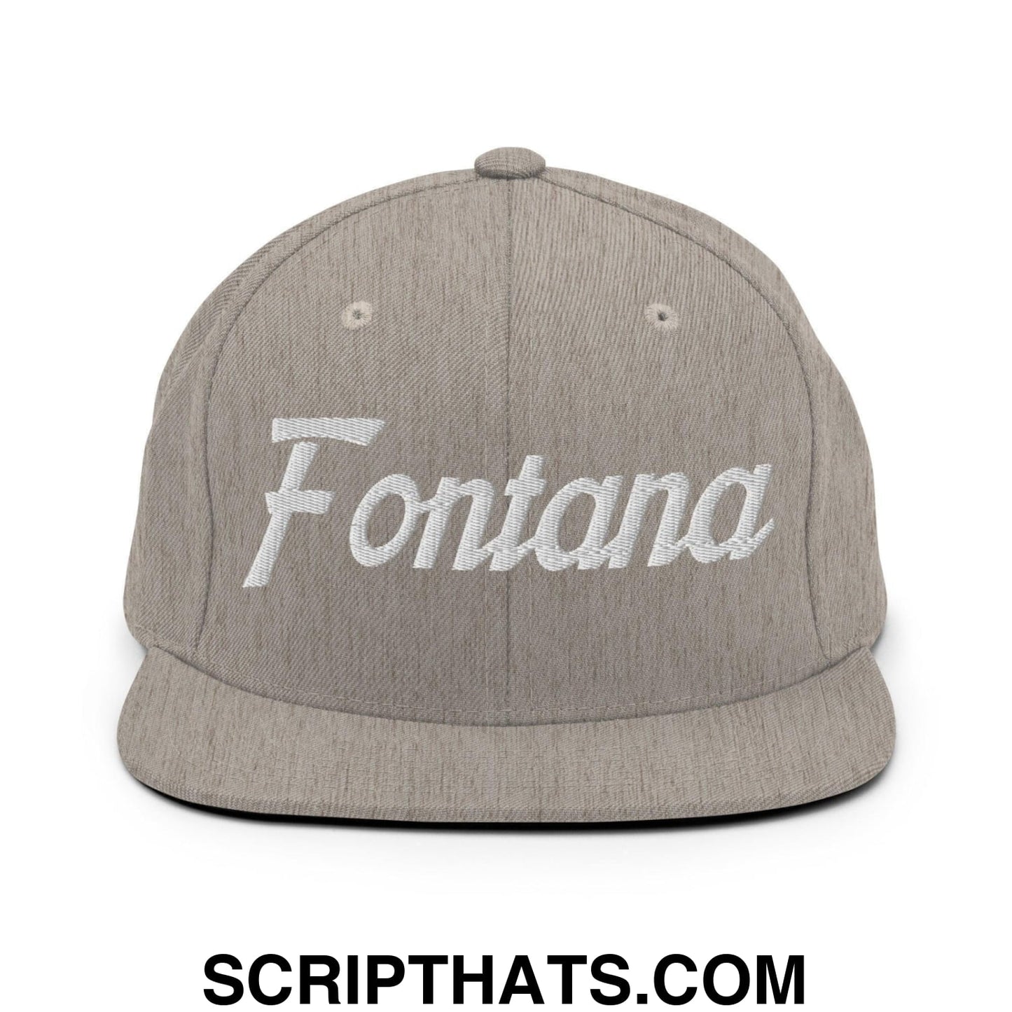 Fontana Script Snapback Hat Heather Grey