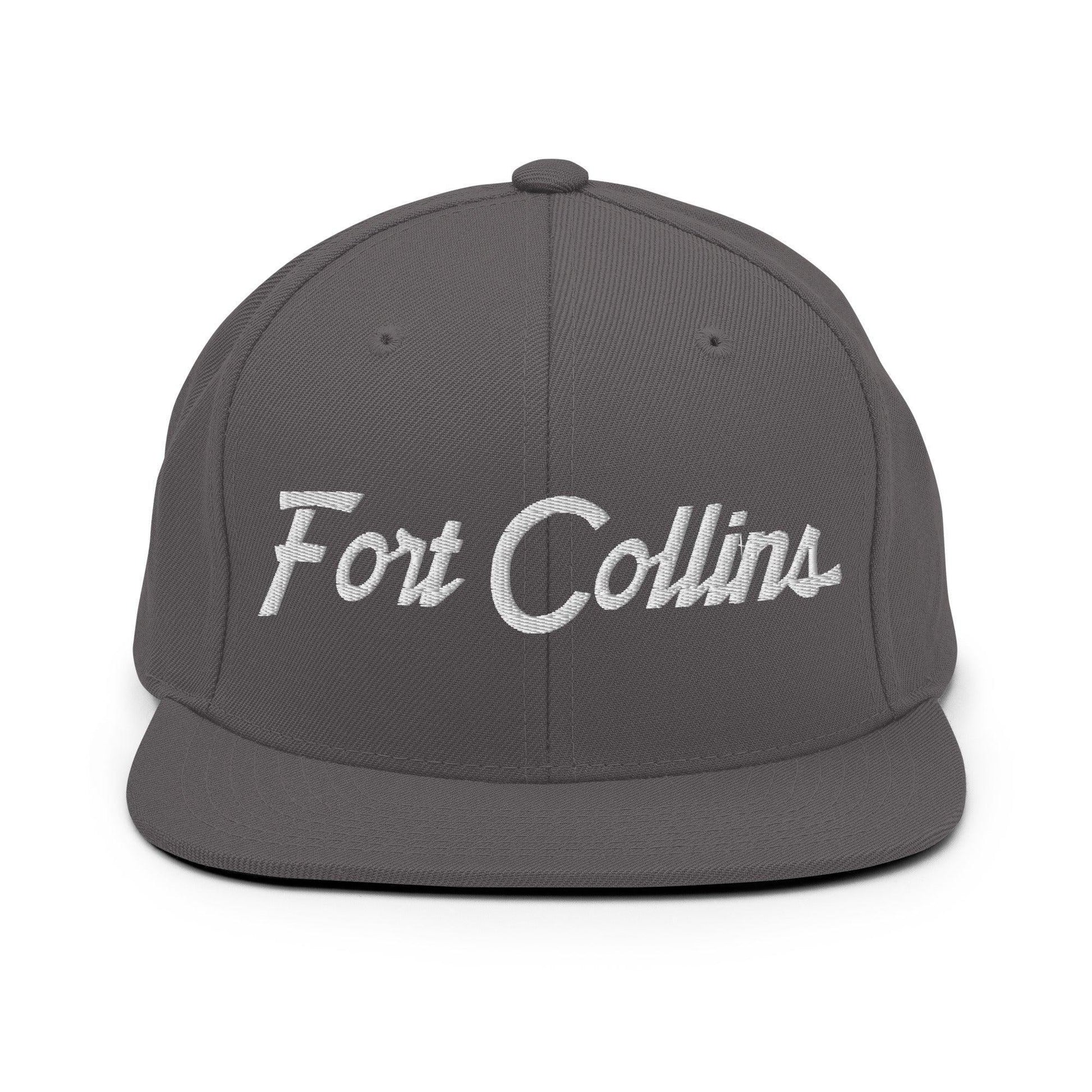 Fort Collins Script Snapback Hat Dark Grey