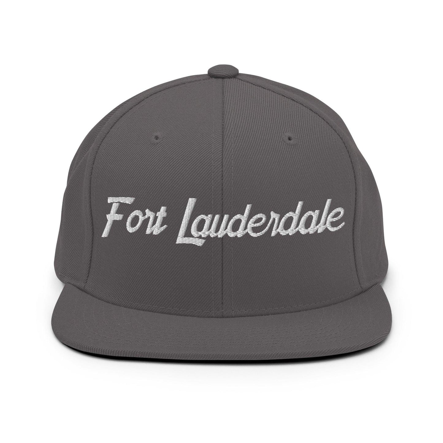Fort Lauderdale Script Snapback Hat Dark Grey
