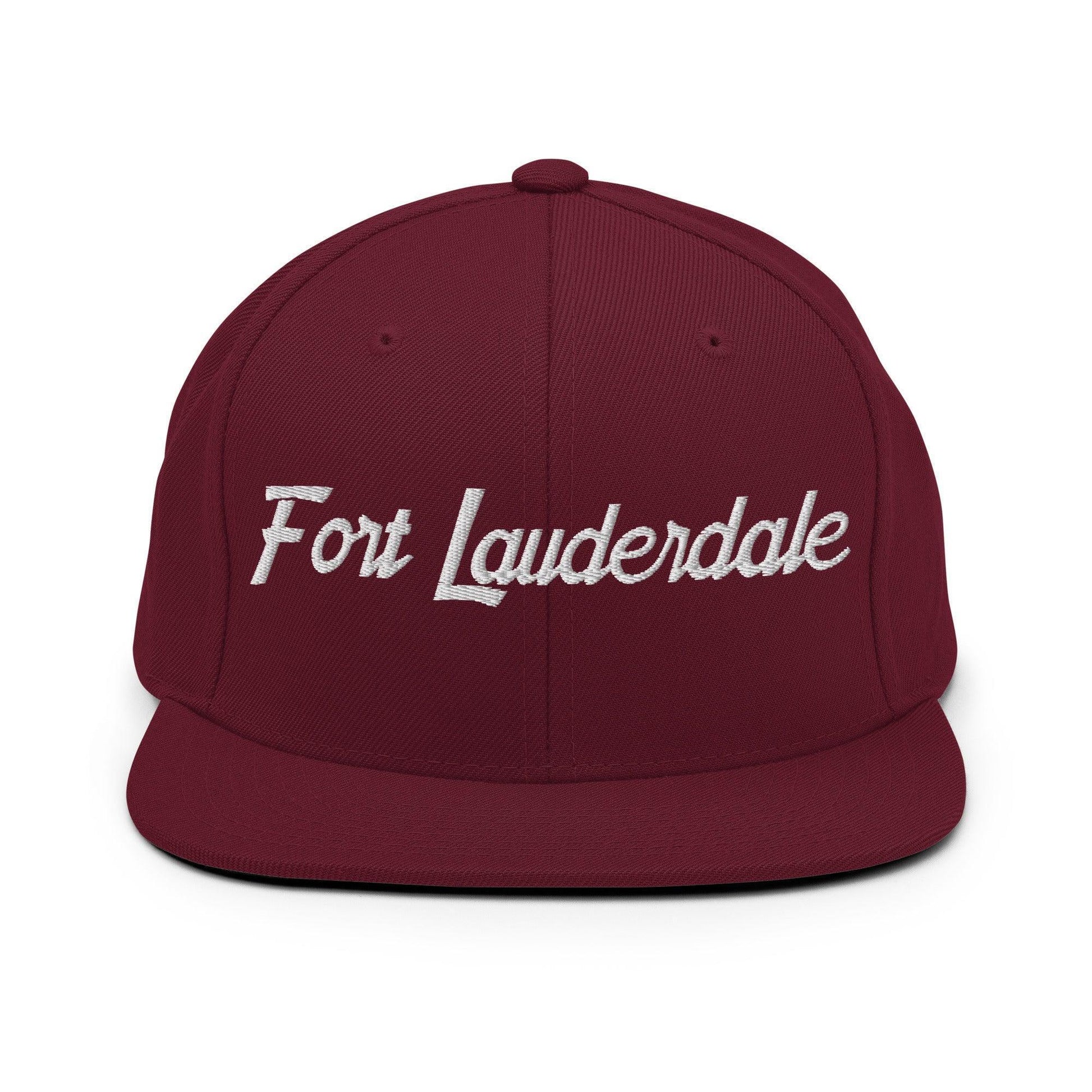 Fort Lauderdale Script Snapback Hat Maroon