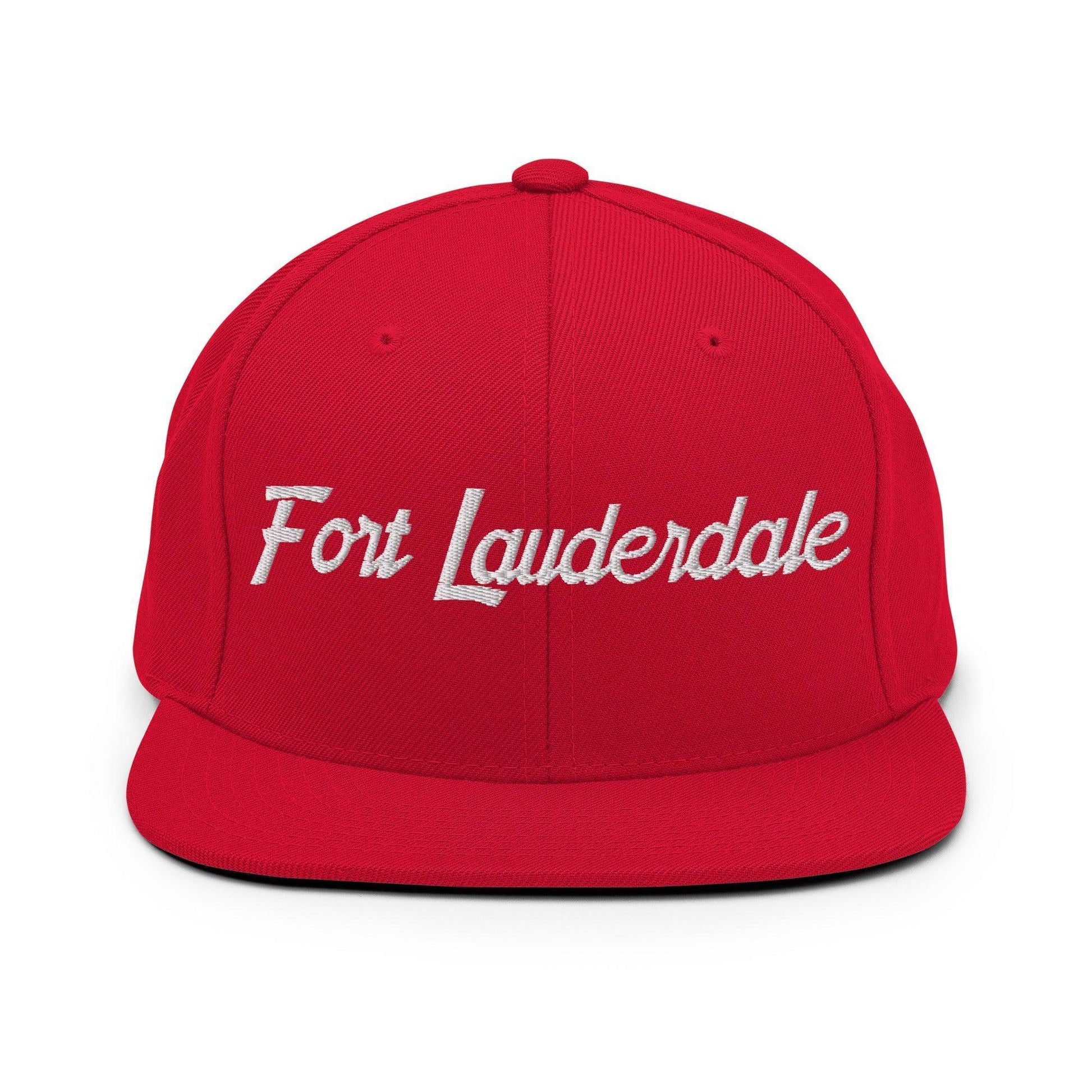 Fort Lauderdale Script Snapback Hat Red