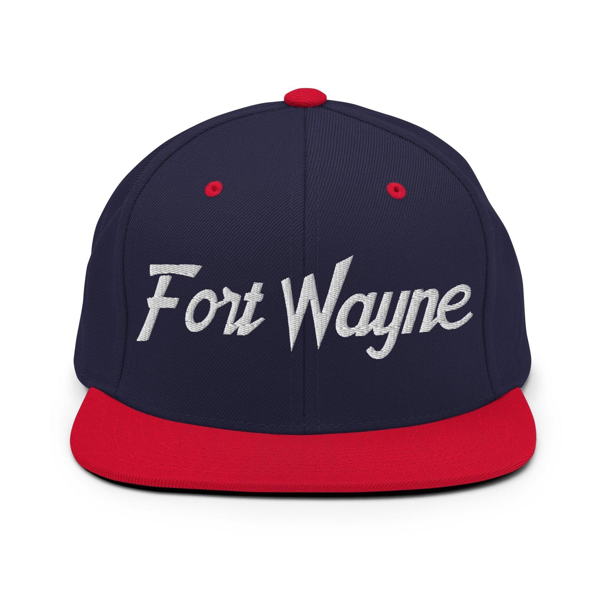 Fort Wayne Script Snapback Hat Navy/ Red