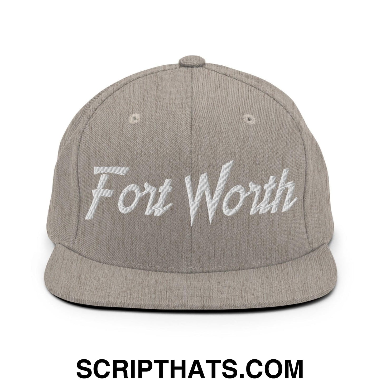 Fort Worth Script Snapback Hat Heather Grey