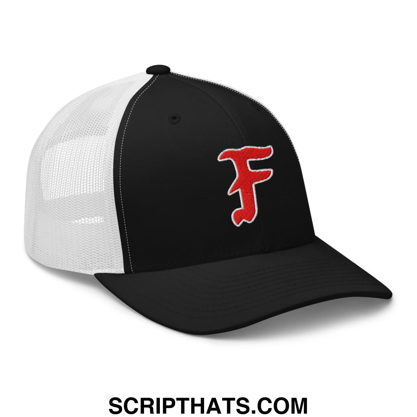 Forward Observations Group Embroidered Mesh Trucker Hat Black White