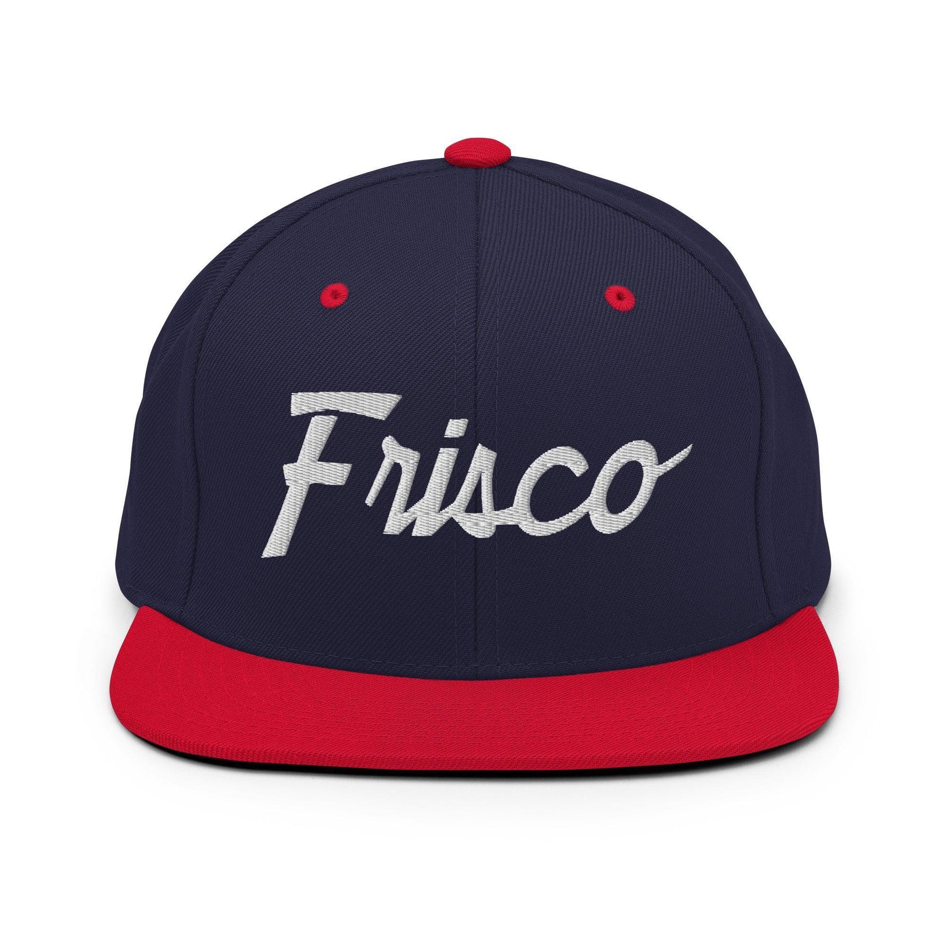 Frisco Script Snapback Hat Navy/ Red