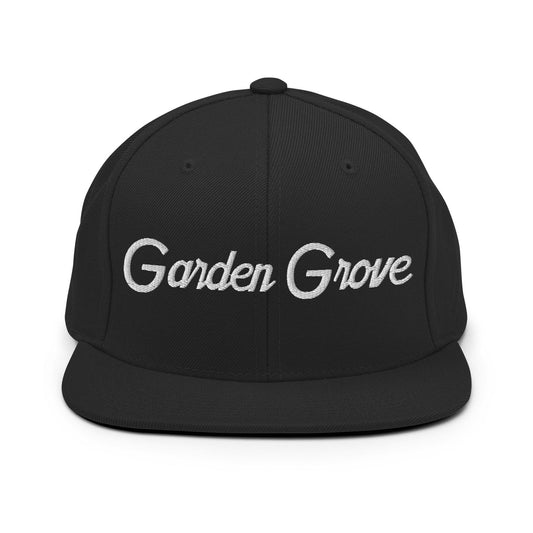 Garden Grove Script Snapback Hat Black