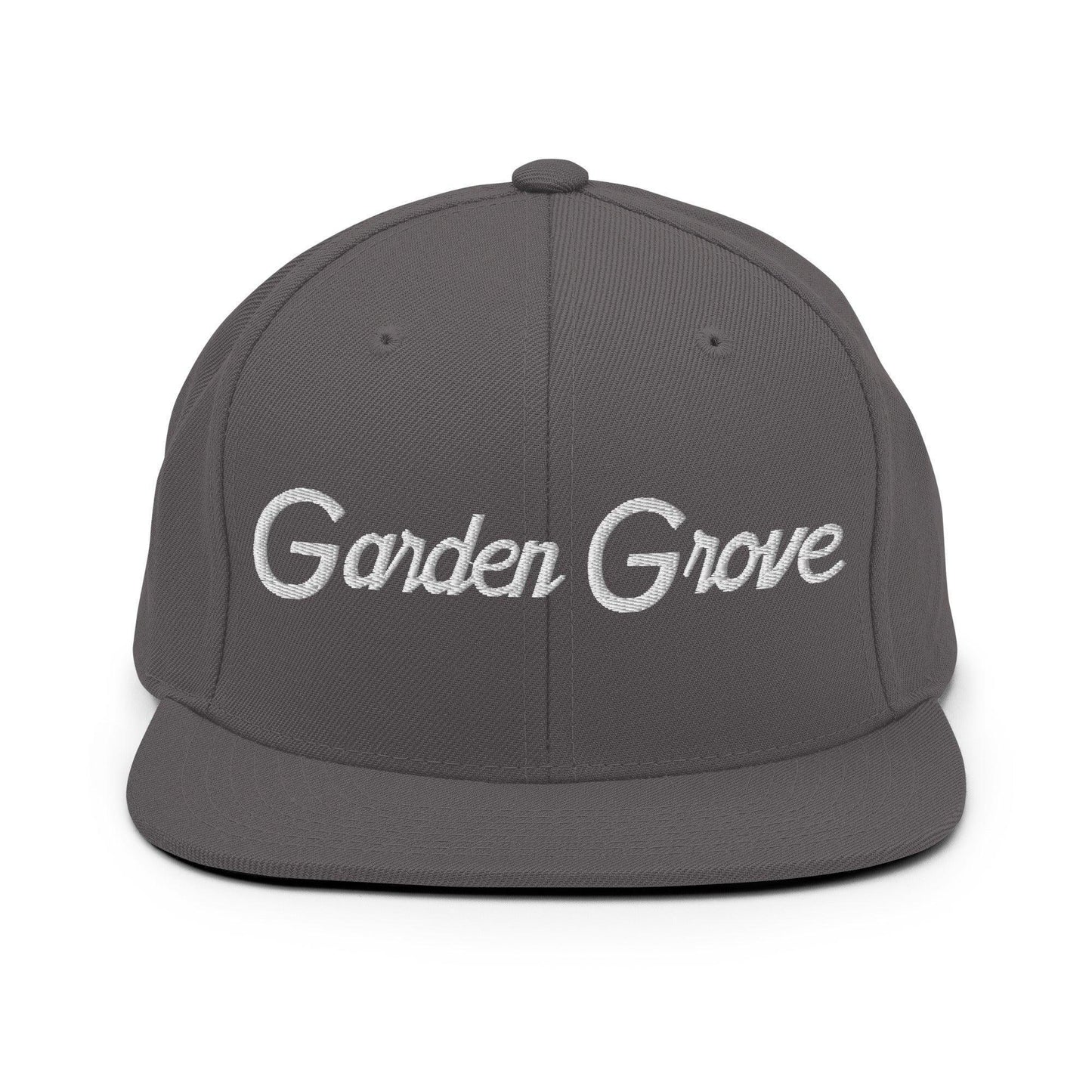 Garden Grove Script Snapback Hat Dark Grey