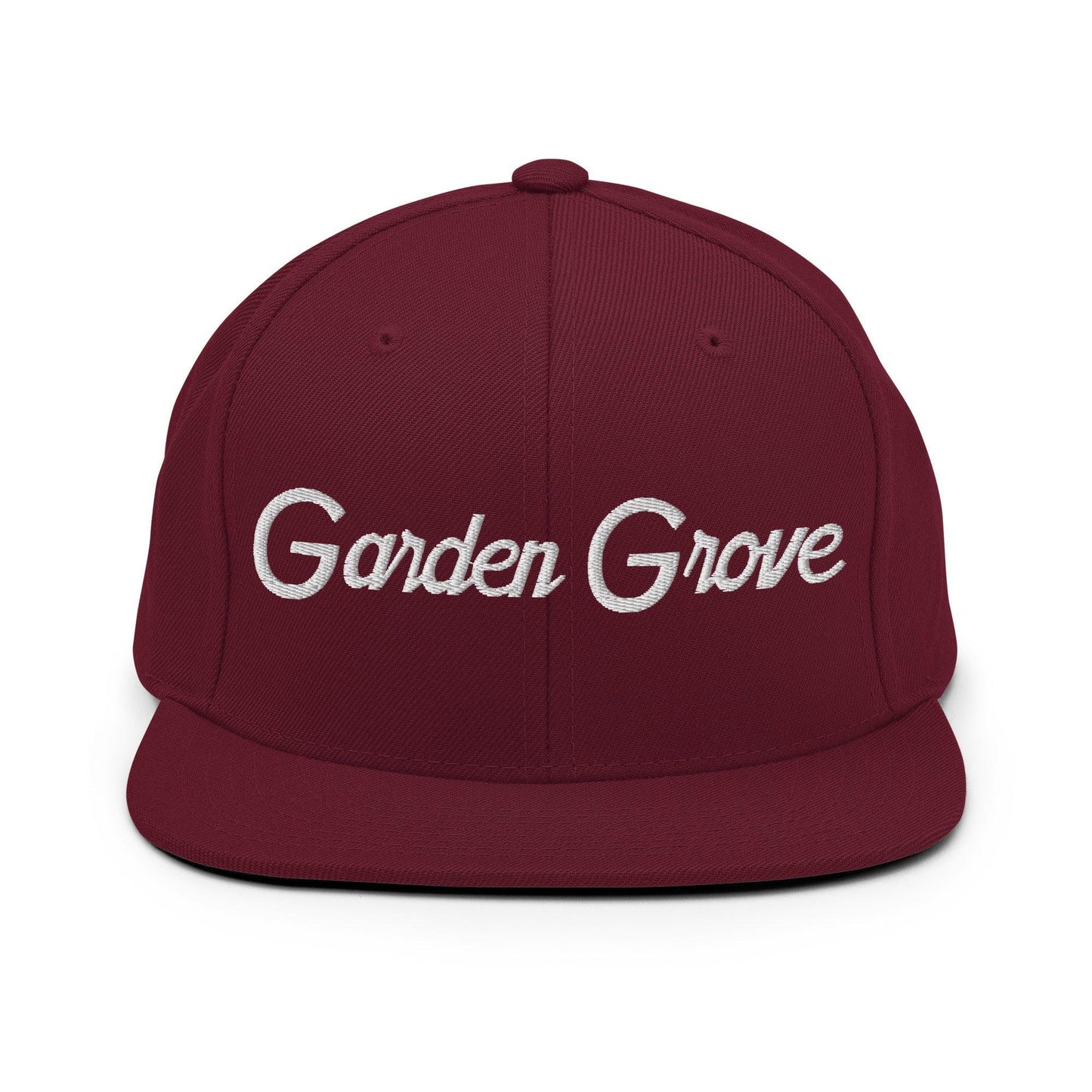 Garden Grove Script Snapback Hat Maroon