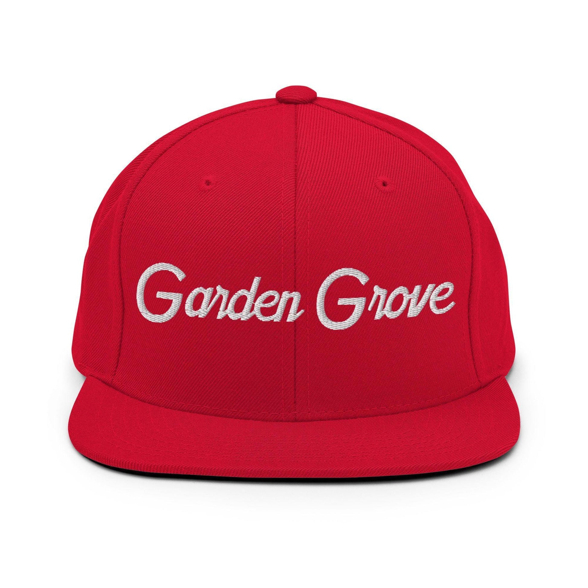 Garden Grove Script Snapback Hat Red