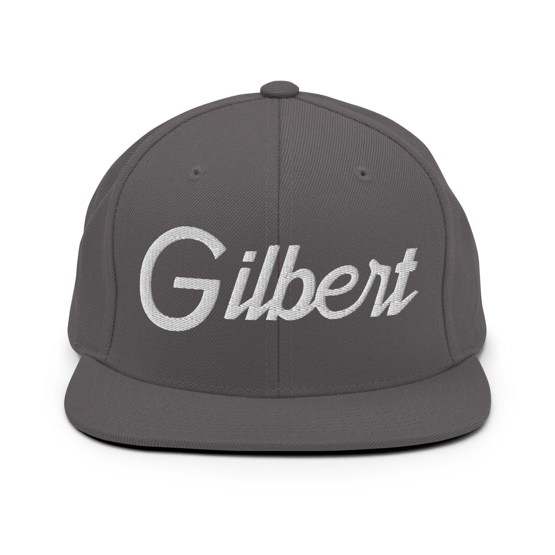 Gilbert Script Snapback Hat Dark Grey