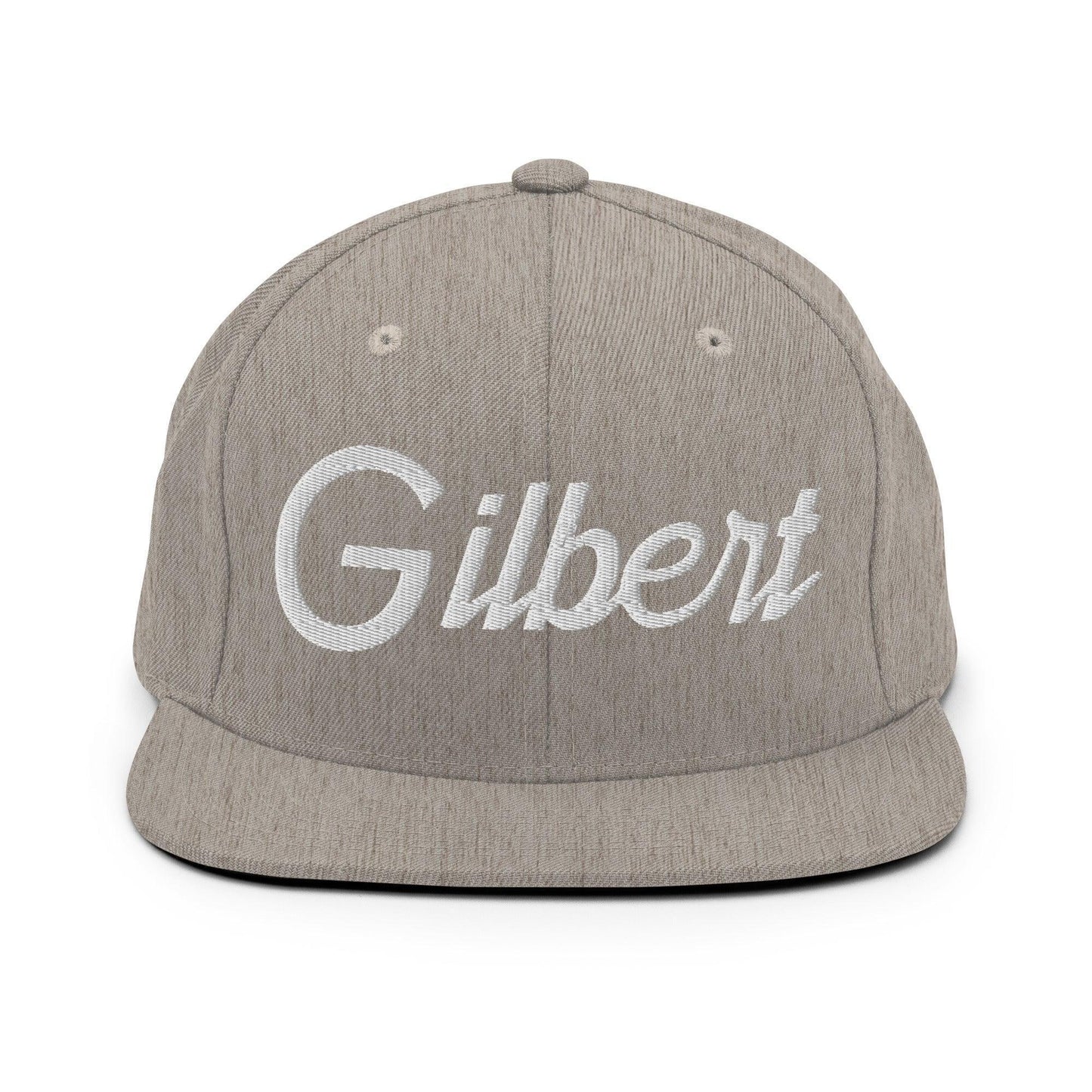 Gilbert Script Snapback Hat Heather Grey
